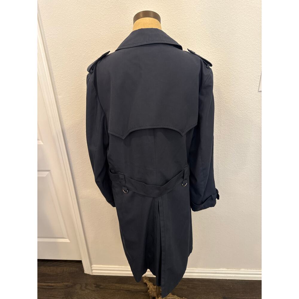 Amanda Leroi ALR Rainwear Navy Rain Coat Jacket Trench Coat US L Euro 52 - Picture 3 of 11